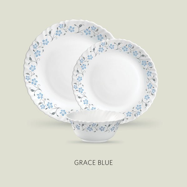 La Opala Diva Classique Grace Blue 35 Piece Dinner Set