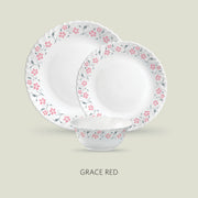 La Opala Diva Classique Grace Red 35 Piece Dinner Set