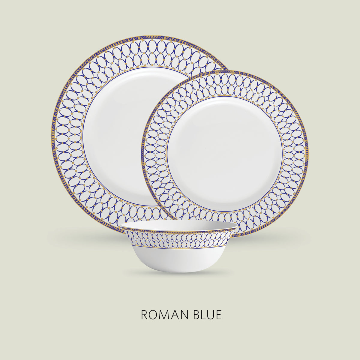 La Opala Diva Sovrana Roman Blue 35 Piece Dinner Set