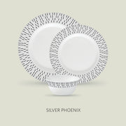 La Opala Diva Sovrana Silver Phoenix 35 Piece Dinner Set