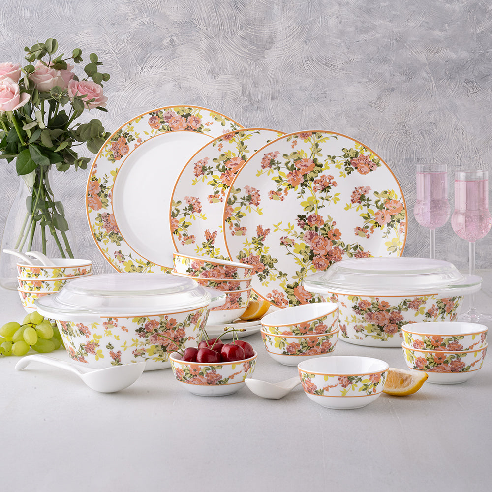 Larah by Borosil Amora Premia Opalware Dinner Set – 51 Pieces - image 1