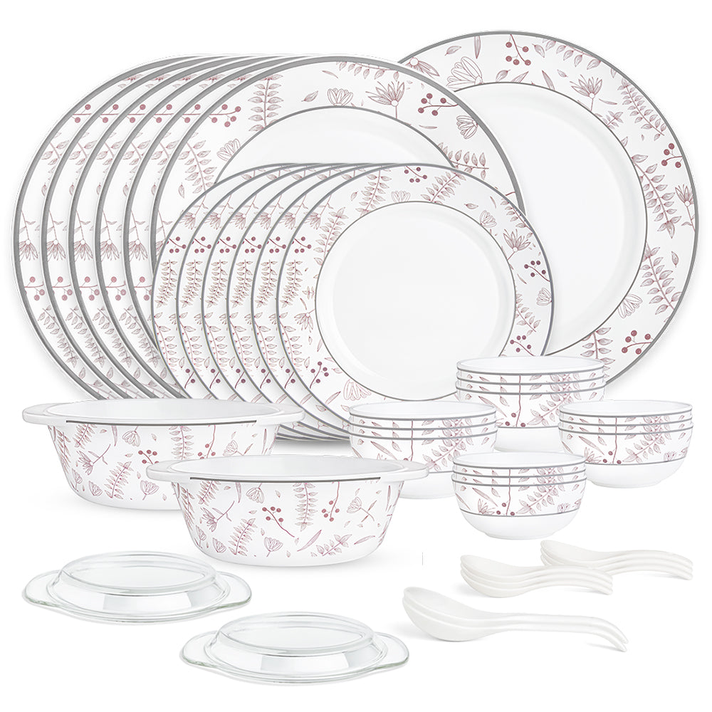 Larah by Borosil Grandeur Premia Opalware Dinner Set – 37 Pieces - product image 2
