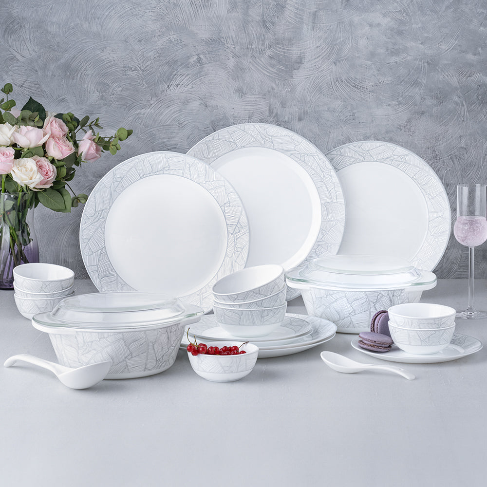 Larah by Borosil Ivy Premia Opalware Dinner Set – 37 Pieces - image 1