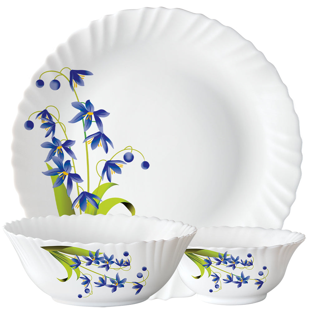 Larah by Borosil Lavender Opalware Dinner Set 27 Pieces