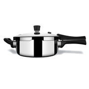 Stahl Xpress 3.5 Litre Triply Stainless Steel Cooker Pan Inner Lid Pressure Cooker Pan ISI Certified Induction Compatible Serves 3–5