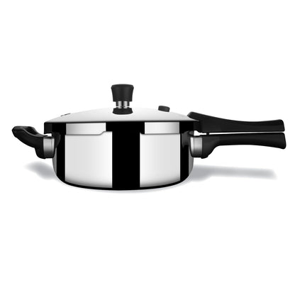 Stahl Xpress 3.5 Litre Triply Stainless Steel Cooker Pan Inner Lid Pressure Cooker Pan ISI Certified Induction Compatible Serves 3–5