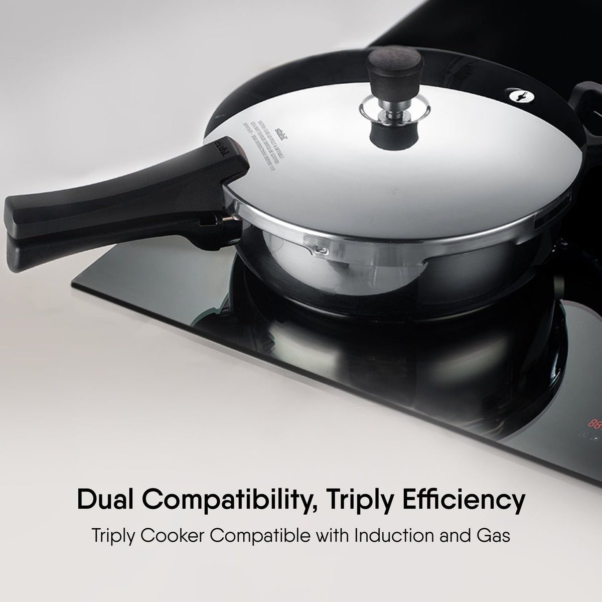 Stahl Xpress 5 Litre Broad Triply Stainless Steel Outer Lid Pressure Cooker ISI Certified Induction Compatible Serves 4–6