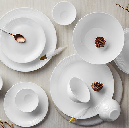 Larah by Borosil Orbit Opalware Dinner Set – 33 Pieces - image 1