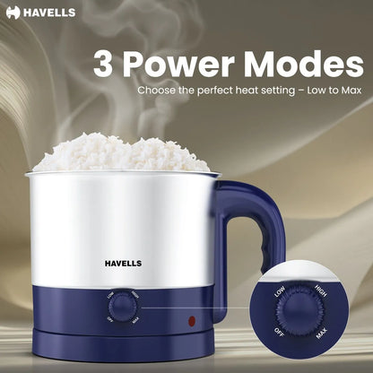 Havells Steamor Multicook Electric Kettle (Blue, 1.2 Litre)