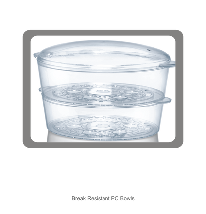 Inalsa Gourmet Food Steamer (White & Transparent, 5 Litre)