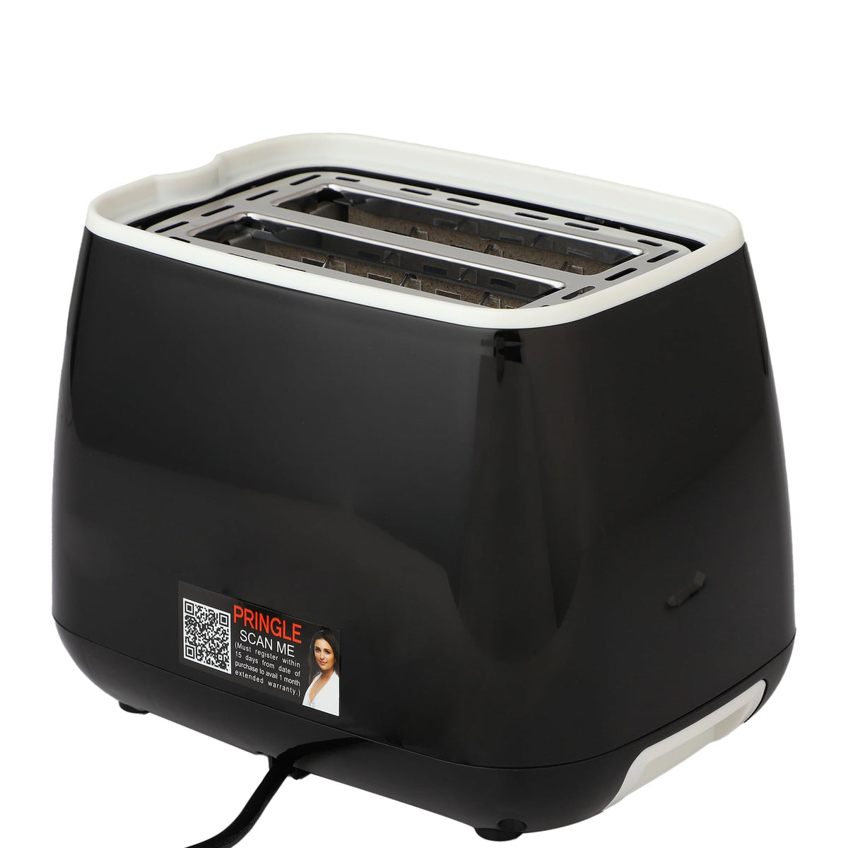 Pringle PT406 black pop up toaster rear view